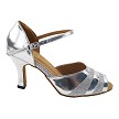 3750LEDSS Silver Leather & Silver Glitter Satin Trim with 3" Heel (6812) in the photo 