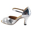 3750LEDSS Silver Leather & Silver Glitter Satin Trim with 3" Heel (6812) in the photo 