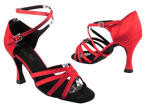 1606 112 Red Satin with 3.5" heel in the photo 