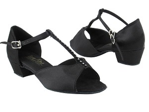 1609 Black Satin_Stone_1_5in with 1.5" Medium Heel in the photo 