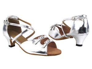 1625 Silver Leather & Stone with 1.3" Cuban Heel in the photo 