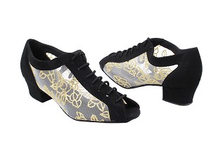 1643 136 Black Nubuck_79 Mesh with 1.5" Medium Heel in the photo 