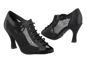 1643 Black Satin_Black Mesh with 2.75" Heel in the photo 