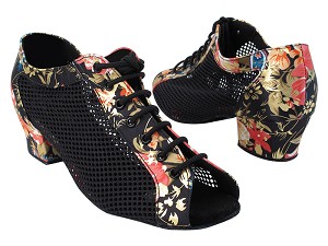 C1643 #151 Black Flower Satin & #134 Black Mesh 