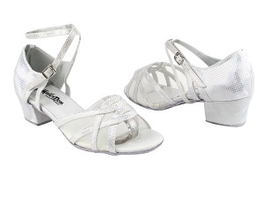 1657 86 Silver Laser Satin with 1.5" Medium Heel in the photo 