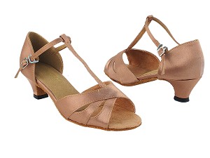 1682FBT Brown Satin with 1.3" Cuban Heel in the photo 