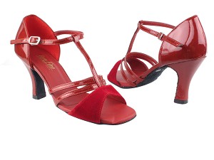 1683 228 Red Velvet_131 Red Patent with 3" Heel in the photo 