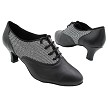 1688 Black Leather_Black Sparklenet with 2" Slim Heel (2899B) in the photo 