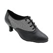 1688 Black Leather_Black Sparklenet with 2" Slim Heel (2899B) in the photo 