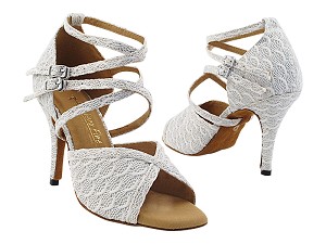 2630LEDSS 049 Knitted White Sparkle with 3.5" Stiletto Heel (575) in the photo 