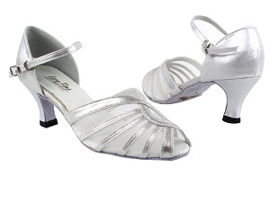 2719 259 Silver Satin_White Mesh with 2.5" Heel in the photo 
