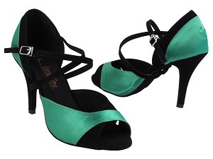 2828LEDSS 75 Green Satin_72 Black Nubuck 