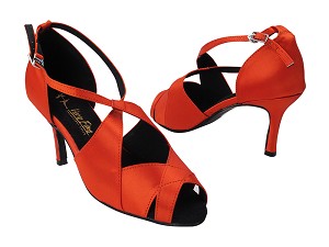 3030LEDSS Red Satin with 3" Slim Heel (6646) in the photo 