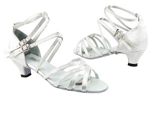 5008 191 White Flower Satin with 1.3" Cuban heel in the photo 