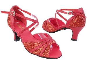 6023 10 Red Sparkle_211 Red PU Trim 