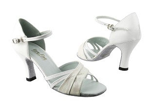 6030 183 White Stardust_White Leather with 3" heel in the photo 