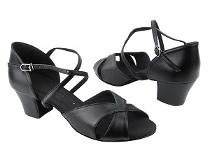 C803 Black Leather & S92313 BackStrap with 1.6" medium heel in the photo 