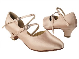 PP201 215 Flesh Satin with 5028_1.2" Cuban Heel in the photo 