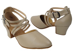 S9110 219 Beige Nanofiber Faux Leather with 1.6 inch Heel (Heel Code NJ) in the photo 