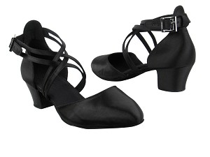 S9110 BD12 Black Satin with 1.6" medium heel in the photo 