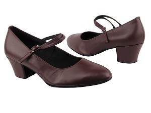 S9119 BE16 Coffee Leather with 1.6" medium heel in the photo 