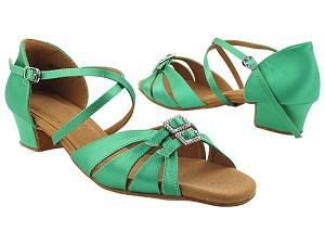 S92307 138 Dark Green Satin with 1.5" Heel (NTD) in the photo 