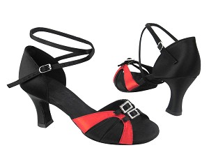 S92307 BD12 Black Satin_BD15 Red Satin with 2.5" heel in the photo 