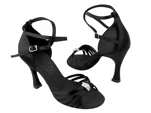 S92311 BD12 Black Satin with 3.5" Flare heel in the photo 