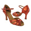 SERA1311 195 Snake Red Satin with 3" Flare Heel (5059) in the photo 