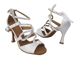 SERA7017 85 White Satin with (YTG 1173) 3.5 inch Heel in the photo 