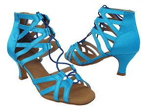 SERA7038 120 Blue Satin with Women's 2.5 inch Low Heel in the photo 