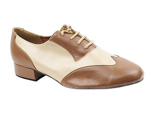 M100101 Coffee Brown & Tan Leather (M) with 1" Heel in the photo 