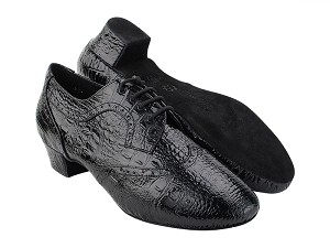 PP302 233 Black Croc with Men 1.5" Latin Heel in the photo 