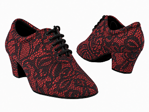 C2601 257 Red Black Lace with 1.6" Medium Heel (NJ) in the photo 