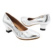 CD5013DB Snake Silver Leather with 2" Medium Heel in the photo 