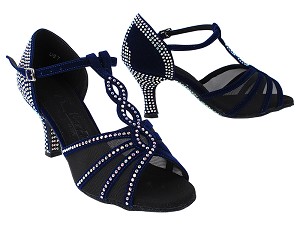 SERA1692CC 252 Blue Velvet_Black Mesh with 3 inch Heel (6812) in the photo 