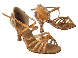 C6005XCC 153 Tan Satin with 3 inch Heel (6812) in the photo 