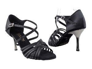 2784LEDSS Black Satin with 3" slim heel (6646) in the photo 