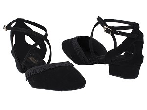 JC Ruffle D'Orsay Black Nubuck with 1" Heel (8881) in the photo 