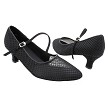 C6852 Black Fishnet & Nubuck with 2" slim heel in the photo 