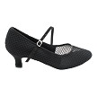 C6852 Black Fishnet & Nubuck with 2" slim heel in the photo 