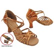 S9216 Copper Tan Satin & Copper Sequin with 2.5" Spool Heel (PG) in the photo 