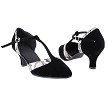 SERA3551 Black Velvet & White Snake Trim with 2.5" low heel in the photo 