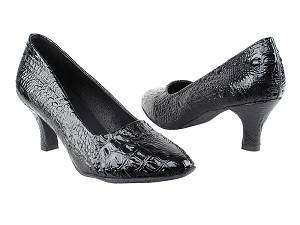 SERA5513 Black Croc with 2.5" low heel in the photo 