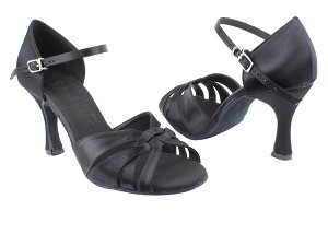 SERA6721 Black Satin with 3" heel in the photo 